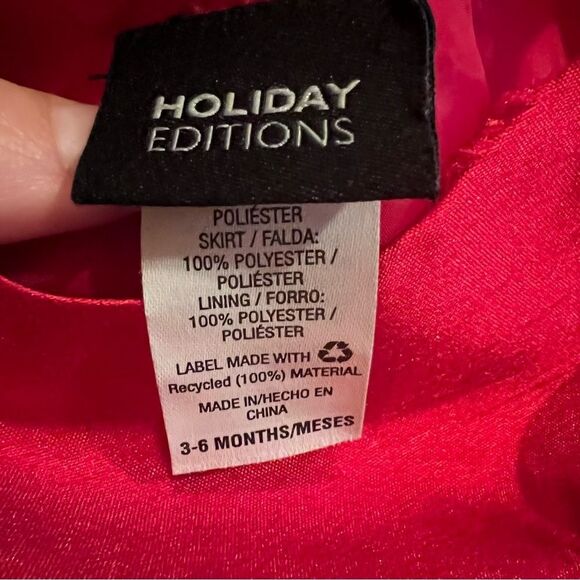 😊3/$30 Baby Girl Holiday Editions Red And Silver Sparkle TuTu Dress Size 3-6 Mo - Picture 8 of 16